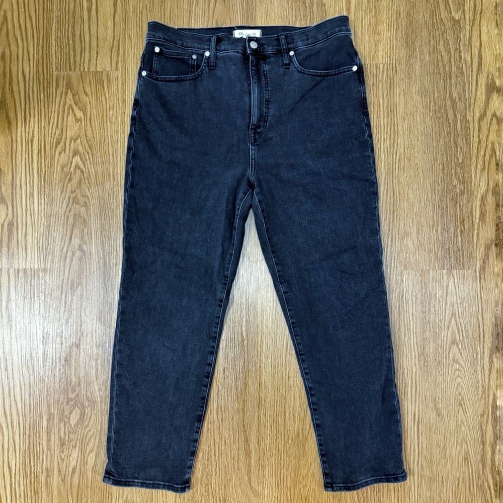 Madewell High Rise Black Classic Straight Jean